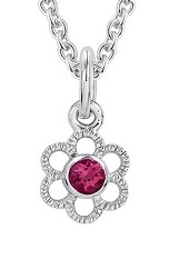 teensy catchy silver trace chain butterfly baby July birthstone necklace